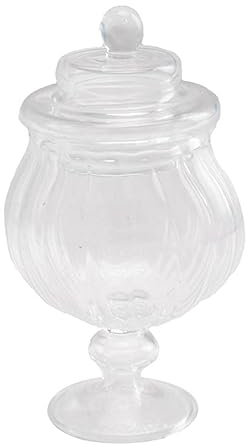 Cabilock Miniatur Glasgefäß Mit Deckel Transparentes Glasgefäß Im Maßstab Für Dekoration Und Sammlerstücke Für Puppenhaus Und Kreative Projekte