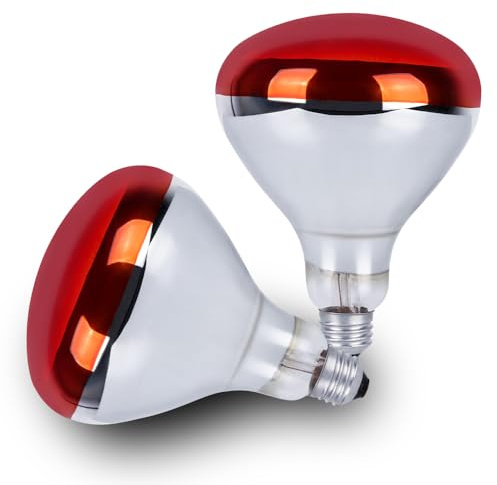 Wesome Lighting 250 Watt Heat Lamp Bulbs for Chicks, R40 Brooder Heat Lamp for Chickens, Infrared Reflector Heat Bulbs for Brooder Heater, Incandescent Spotlight for Pet, Bathroom, Food (2 Pack)