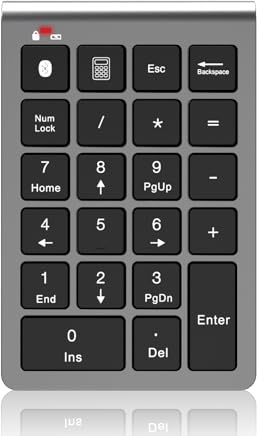 Teclado numérico inalámbrico recargable con Bluetooth + teclado numérico con cable, 10 teclas USB, accesorios para portátiles, escritorio, computadoras, compatible con MacBook Air/Pro, ChromeBook,