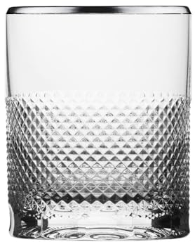 ARNSTADT KRISTALL Whiskyglas Oxford Platin clear (9 cm) - Kristallglas mundgeblasen · handgeschliffen · Echter Platinrand