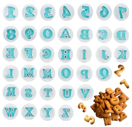 36 Pieces Fondant Letter Cutters, Alphabet Cookie Cutters, Icing Letter Cutters for Baking Birthday Christmas Party Cake Decoration