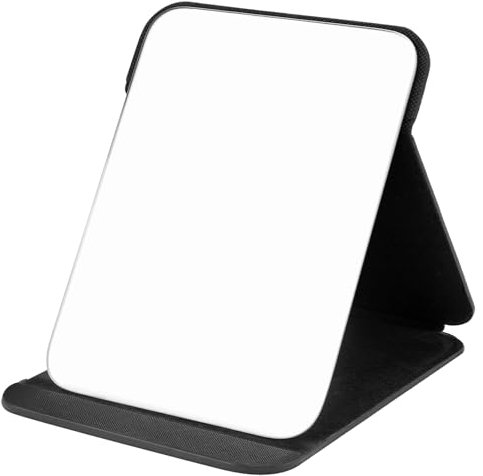 WISYOKSpecchio pieghevole super HD, specchio da trucco compatto con pelle PU nera