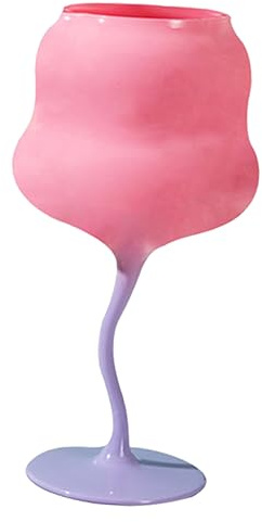 WATIIFUFU Bicchiere di Cristallo Rosa e Base Stabile Design Unico Capacità Moderata per Feste e Decorazioni Creative in Casa