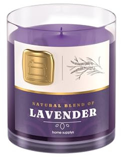 Large Lavender Candle - Deep Sleep Candle Gift for Women & Men with Lid - Perfect Nights Sleep - Relaxing Scent Long Burn Time with Lavender, Chamomile, Jasmine, Lily & Pine (280g/60hr)
