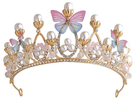HAODUOO Tiaras und Kronen, Haarband, Haarschmuck, Verlobung, Hochzeit, Accessoires for Braut, Krone, Schmetterlingsform, feine Geschenke for Mädchen