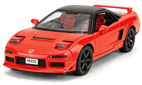 1:32 Erstgeneration NSX Alloy Modellauto | Pull Back Spielzeugauto mit Licht & Sound | Öffnbare Türen & Klappscheinwerfer | Klassischer Sportwagen Sammlermodell, Geschenk Kinder & Autofans, Rot