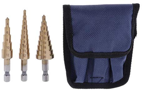 HSS Multi-hole Step Drill Bit Set 3pcs Punching Sharpening Cutter Tool