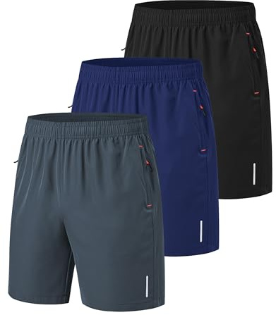 Zoofly Sports Mens Shorts Men's Athletic Running Shorts Quick Dry Workout Shorts Shorts for Men Casual-Black/Grey/Navy-L