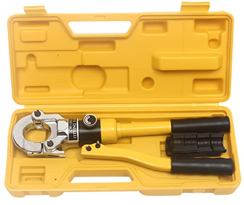 Alicates de Prensa Hidráulica 8T Crimpadora Alicates de Prensa de Tubo de Cobre con Mango y Caja de Herramientas Alicates de Prensa para Tubos de Aluminio y Plástico Tubos Pex y Tubos de Acero