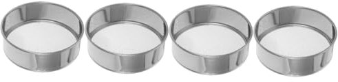 PRETYZOOM 4 Piezas colador de harina de Malla colador de Jugo batidora de pie colador Acero Inoxidable colador de Cocina de harina de Malla Fina Herramienta de tamizado Silver