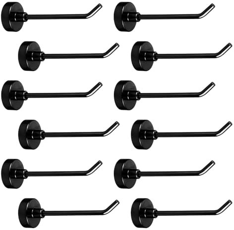 Tinoaly 12pcs Large Magnetic Hooks Heavy Duty, 2.8 Inch Long Magnet Hangers for Cruise Ships Cabins Wall Hooks for Hanging Home Kitchen Refrigerator Garage Supplies