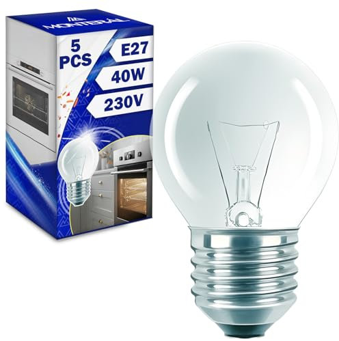 MONTERAL 5 Pièces Ampoule Four Sphérique E27 40W 230V 300°С avec le Code Original 50279916006 pour Electrolux