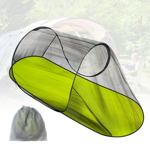 Camping Moskitonetz, 220 x 120 x 100 cm, Leicht Mückennetz Outdoor, Kompakt Moskitonetz Reise, Moskitozelt mit Reißverschluss für Camping, Wanderung, Grün