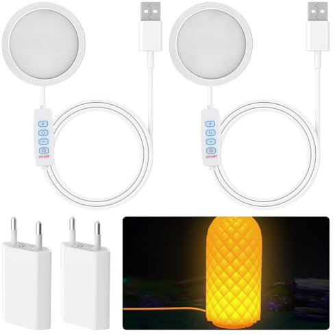 2 Stück 3D-Drucker LED-Lampen-Kit für Bambu Lab A1/A1mini/P1S/P1P/X1C, 3W Bambuolab 3D Drucker Zubehör Kreative DIY LED-Lampe Kits, Nachtlicht Modelle 3D Druck Zubehör Mit USB-Adapter