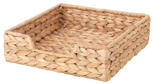 Porta del tovagliolo giacinto acqua naturale 7.48x7.48x2.36 cestino quadrato intrecciato per tovaglioli di carta, tavolo da cucina, soggiorno, bar, ristorante, decoraggio da fattoria