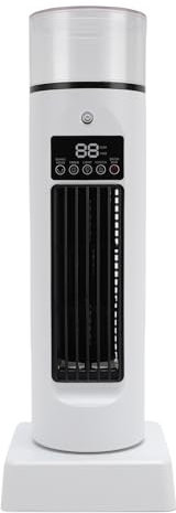VBESTLIFE Ventilatore a Torre 4 in 1 con Umidificatore e Luce Notturna a LED a 7 Colori, Refrigeratore D'aria Desktop USB a 6 velocità, Telecomando, 110 ° Regolabile per Camera Letto,