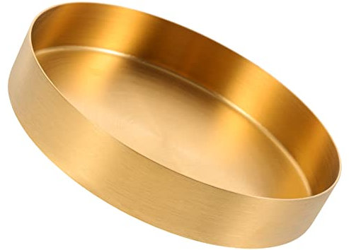 BESPORTBLE Bandeja De Almacenamiento De Metal Plato Para Joyas De Acero Inoxidable Organizador De Tocador Bandeja Para Guardar Adornos Para Mesa De Noche o Escritorio