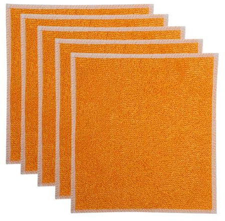 Panni in microfibra, 5 pezzi, 27 x 29 cm, in fibra di bambù, per la pulizia, per la ristorazione e la casa