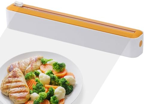 Distributeur De Film Alimentaire Avec Cutter – Accessoire De Cuisine Pratique, Coupe-Film Précis Et Facile | Support Aimanté Polyvalent Pour Papier Cuisson, Rangement Film Étirable, Feuilles Aluminium