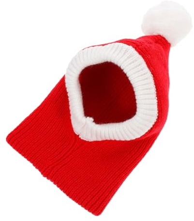 LOORGVEL Weihnachtsmütze für Hund Warme Wollmütze Haustier Weihnachtliches Design Geeignet für Welpen und Große Hunde für Partys und Alltag