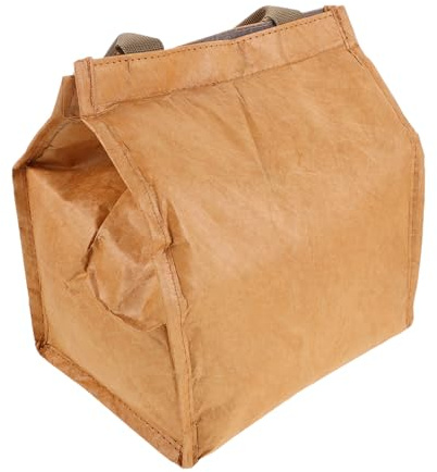 Mipcase Isotherme Bento Réutilisable Petit Pliable et Portable à Déjeuner Isolant Étanche pour Préparation de Repas Extérieur Papier Renforcé Couleur Kaki