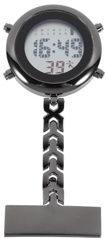 VILLCASE Elektronische Digitale Taschenuhr für Pflegepersonal mit Alarm und Stoppuhrfunktion aus Glas und Legierung Stoßfest und Staubdicht für Täglichen Dienst