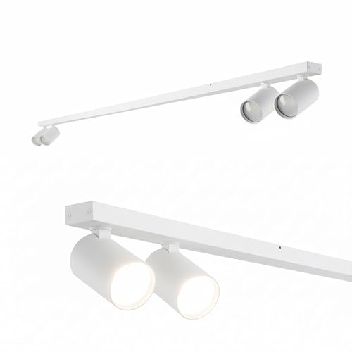 EDO Taklampa Vit MALGA LINE GU10 med 4- Spotlights Svängbar, Takspotlight, Plafondlamp Inomhus, Strålkastare, Inomhusbelysning för Kök, Sovrum, Vardagsrum, Glödlampa Ingår Inte