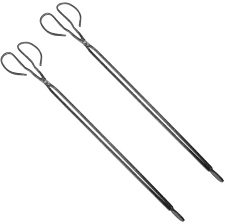 BESPORTBLE Pinzas Largas para Chimenea y Barbacoa de Hierro Resistente, 50 Cm, Cabeza Grande, Clip para Basura al Aire Libre, Tenazas para Carbón y Utensilios de Cocina para Hogar y Camping