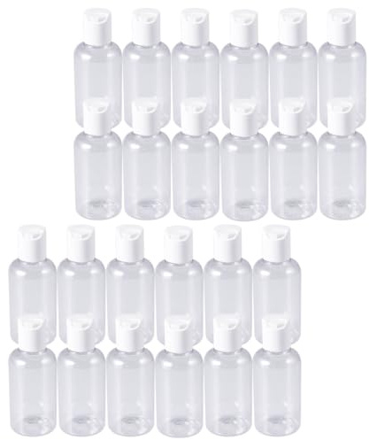 DIYEAH 24 Bottiglie da Viaggio Ricaricabili 75 Ml Set 24 Pezzi per Shampoo Lozione Detergente Viso Leggero e Resistente per Sport Viaggi e Attività All’aperto Colore Colore Casuale