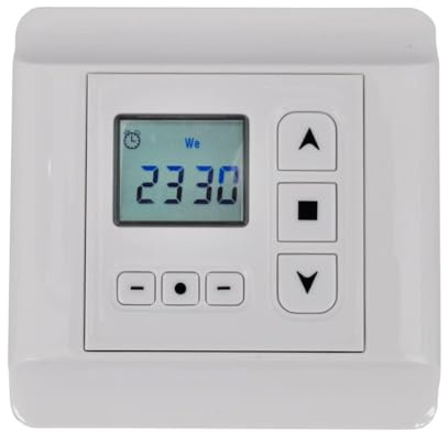 Runheo Kontroller för roterande motor-rullgardiner med timer, 230 V styrenhet för rörmotorer med 2 kontrollkablar, 24-timmars programmerbar, SmartHome kompatibel för persienner och jalusier