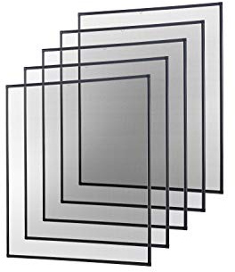 empasa Insektenschutz Fliegengitter Fenster Alurahmen Basic | Farbe: anthrazit, Größe: 120 x 140 cm, 5er SET