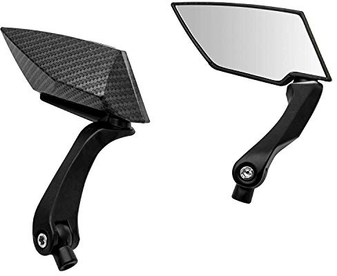 MASO Motorbike Side Mirror 8mm/10mm Universal Aluminum Carbon Style Diamond Blade Design Motorcycle Rear View Mirror for Kawasaki Suzuki Hon-da Victory Chopper Yamaha, etc.