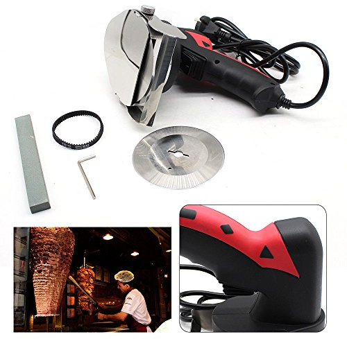 SENDERPICK Couteau à Kebab Électrique - Silencieux, Épaisseur de Coupe Réglable de 1 à 8 mm, 80 W, 220 V