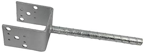 GeZu Impex U-Pfostenträger mit Steindolle 101 x 70 x 110 x 5 mm Feuerverzinkt U Form Pfostenschuh zum Einbetonieren