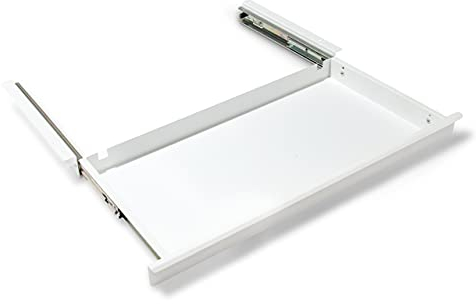 Modulor Schreibtischschublade aus Metall, einfach montierbare Schublade für Tischplatten (BxHxT: 50 x 4,5 x 26,5 cm), besonders Flache Ablage, weiß