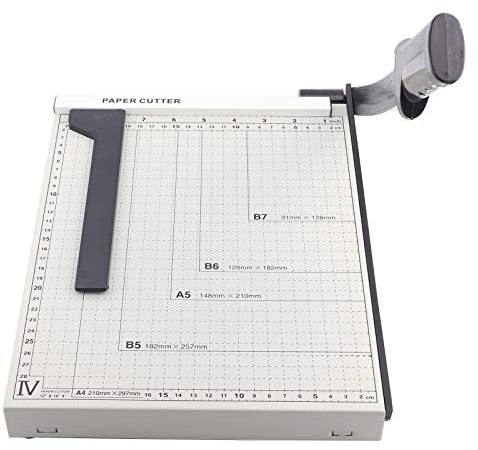 Guillotine Paper Trimmer Paper Cutter Professional A4 Guillotine Photo Multi‑Function Industrial Card ID Cutting Knife Machine Metal Base Normal Paper Cutting Heavy Duty