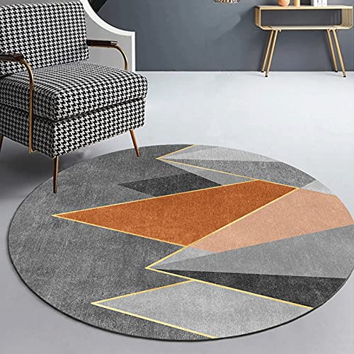 Moderner Bereich Teppiche Runder Teppich für Wohnzimmer Schlafzimmer oder Küche, Orange / Grau - 80cm 100 cm 120 cm 140 cm 160 cm 180 cm 200 cm Hängende Korb Stuhlmatten ( Size : Durchmesser 200cm )