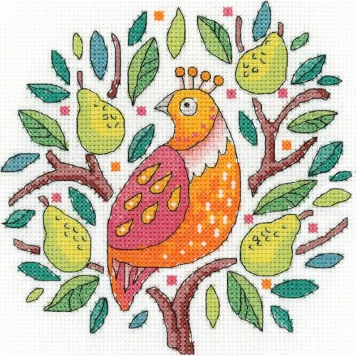 Heritage Crafts Partridge i ett päronträd korsstygnskit