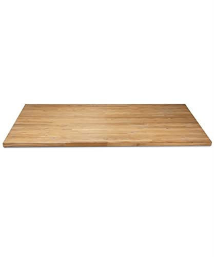 BioMaderas Plateau de table en teck massif de 40 mm d'épaisseur / plan de travail / panneau de meuble / étagère / découpe / FSC® 100 % zingué