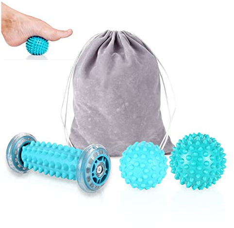 UNIDEAL 3 PCS Balle de Massage pour les Pieds Hérisson, Rouleau Massage Pied, Reflexologie Balle, Masseur pour Soulager la Fasciite Plantaire pour la Relaxation et soulager les douleurs musculaires