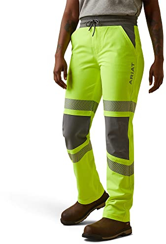 ARIAT Women's Rebar DuraStretch Pull-On Slim Leg Pant, Hi Vis Yellow, Size X-Large