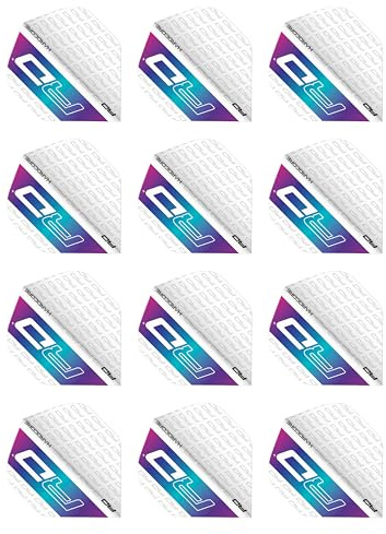 RED DRAGON Hardcore XT RD Logo Rainbow Dart Flights - 4 Sets Per Pack (12 Dart Flights in Total)