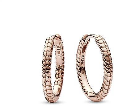 Pandora Moments Snake chain pattern 14k rose gold-plated hoop earrings