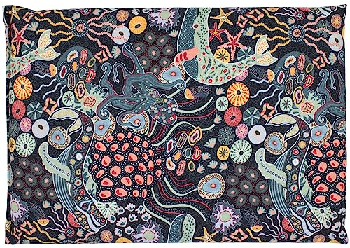 Coussin aux graines de lin - 30x20cm - sous l´océan coton bio Coussin thermique - Bouillotte chaude ou froide