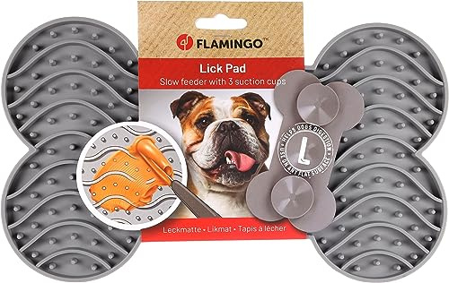 Flamingo LECKMATTE YUMMEE SILIKON Knochen GRAU L 29,8CM