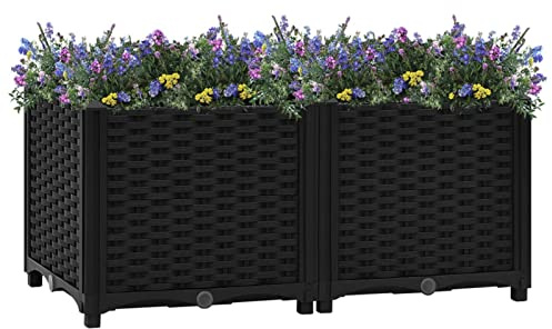ARKEM Lit surélevé 80x40x38 cm Polypropylène,Bordure Pierre,Kit Gabion,Gabion Jardiniere