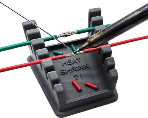 ZYRELYNX Upgraded Silicone Soldering Stand, Helping Hands Soldering Station, Soldering Wire Holder with 6 Slots - Third Hand Soldering Iron Stand for 32AWG to 12AWG Wires(Only Stand), Dark Grey, 1 Pcs