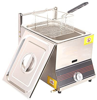 Friteuse à gaz professionnelle en acier inoxydable avec panier – Simple, pour restaurant