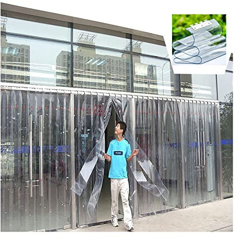 PVC Lamellen Streifenvorhang Kunststoff-Vorhangstreifen, transparenter Industrie-Streifenvorhang, PVC-Lamellenvorhang, wasserdichter Türvorhang für Geschäft, Fabrik, Garage