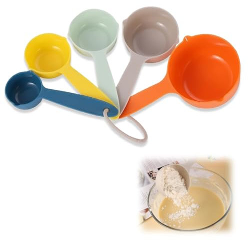 NHQZ Misurini con 5 misurini in diverse dimensioni e colori | Adatto a tutti i libri della cucina facile,A